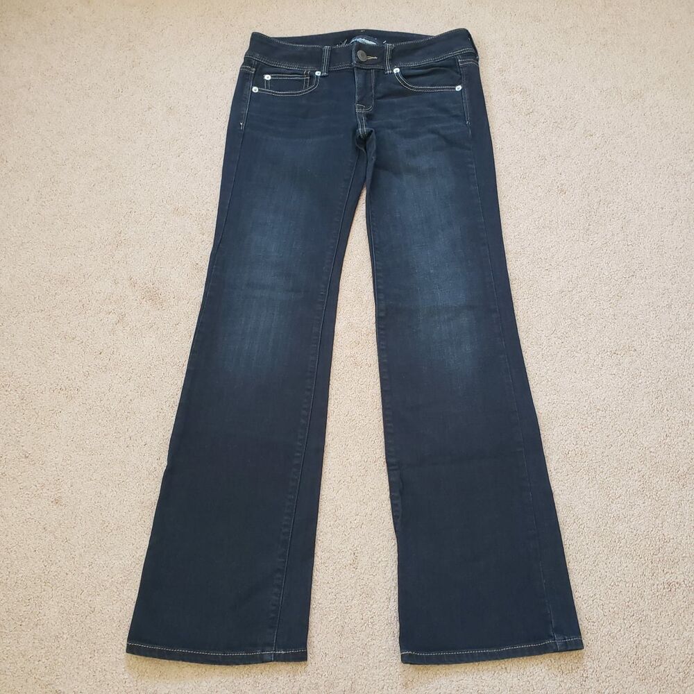 American Eagle Slim Boot Super Stretch Jeans Dark Wash Size 6 Y2k Grunge Sexy